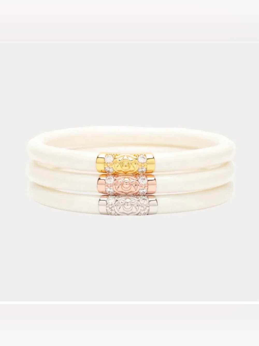 BUDHA GIRL- Three Kings all Wealth Bangles in Ivory SIZE L